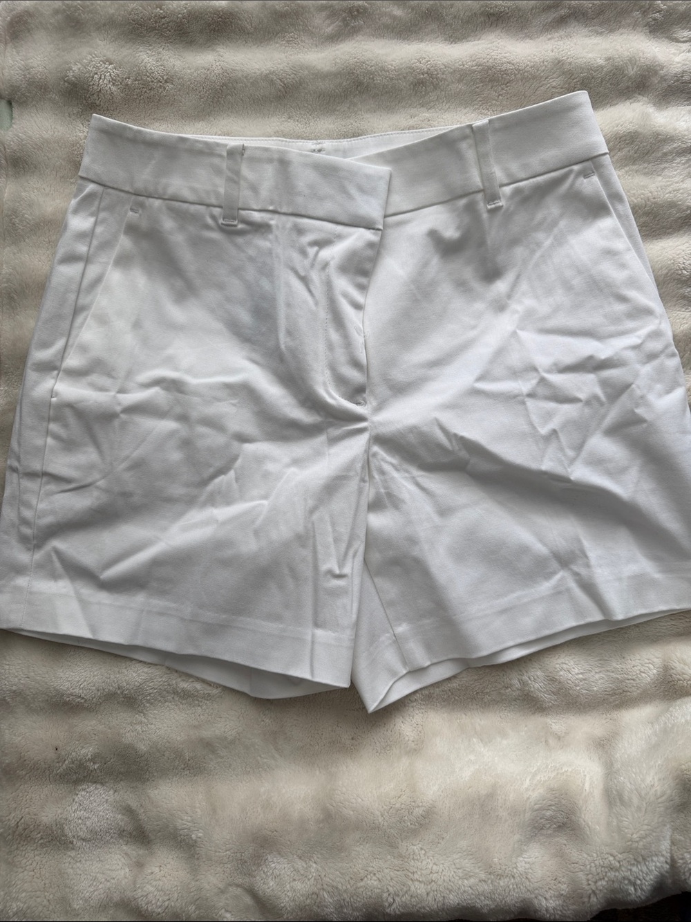 Ann Taylor White High-Rise Tailored Women's Shorts
